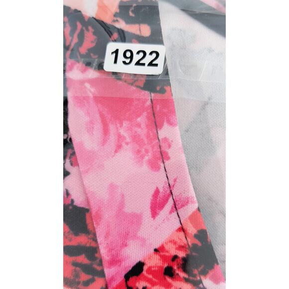 Bailey Blue Stretch Knit & Mesh Dress Women's Sz L Multicolor Floral Sort Sleeve - Picture 10 of 12